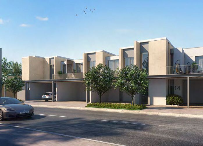Contemporary townhouse façade at Joy