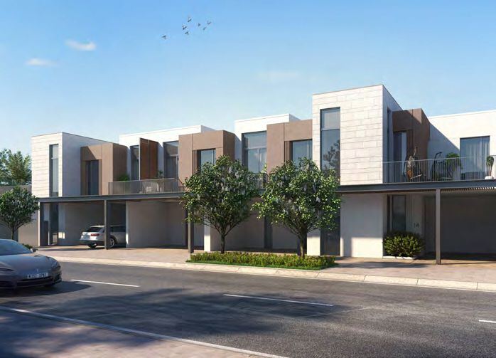 Stylish townhouse façade at Joy