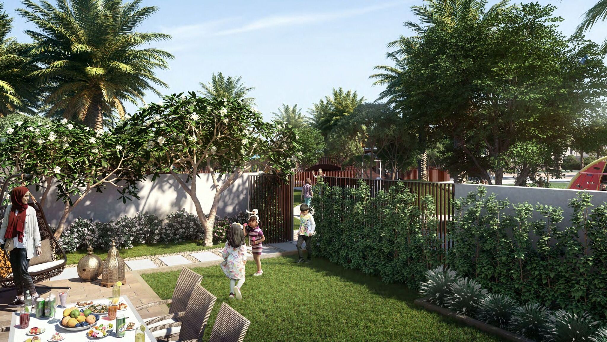 Private family garden at Joy